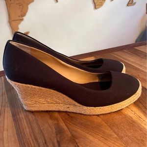 J.Crew Espadrille Wedge Black